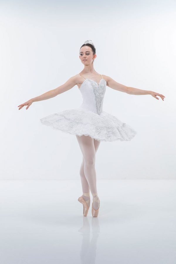 White and light silver tutu